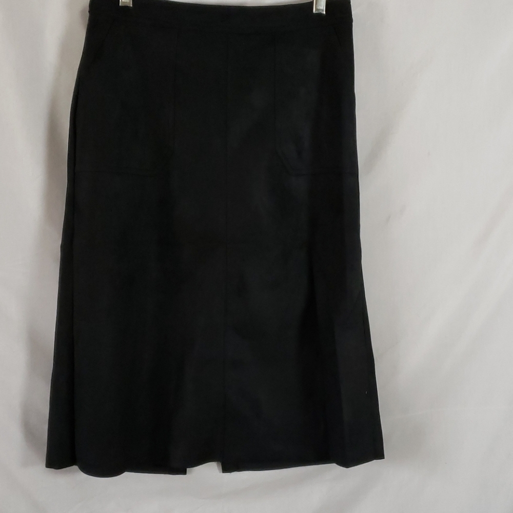 NEW Catherine Malandrino Black Faux Suede Skirt